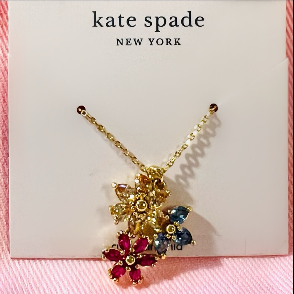 $88 Kate Spade First Bloom Cluster Pendant Necklace - Picture 3 of 8